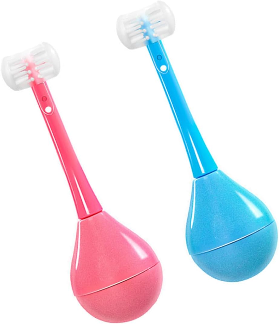 2pcs Manual Boys and Girls Toothbrushes Adorable Cartoon Design Safe Ergonomic Handle for Tooth Cleaner