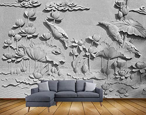 Beibehang Exclusive BRZ0508 Beautiful Aesthetic Lotus Flowers HD 3D Wallpaper(182 cm x 91 cm)