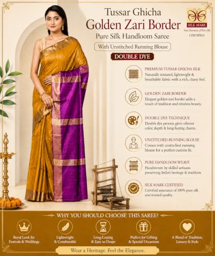 RACHBAI tussar silk saree in pure silk – image 5
