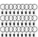 Umikk 36pcs Rings Curtain Clips,Curtain Rings with Rustproof Clips,Clips to Hang Outdoor Curtain,Vintage Black (32mm/1.26 Inch Interior Diameter )