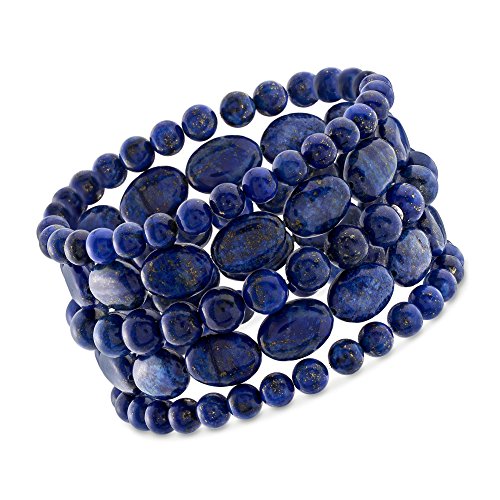 Ross-Simons Lapis Jewelry Set: 5 Bead Stretch Bracelets. 7 inches