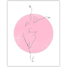 Buzz Unplugged Ballerina Line Figure Abstract Wall Art Minimalist, Aesthetic & Boho Wall Art for Home, Office, Bedroom & Living Room Decor - Unframed Posters 8x10