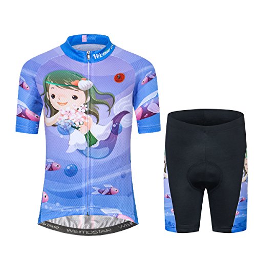 Children Cycling Jersey Set Clothing Boys Girls Shorts Pad Suits