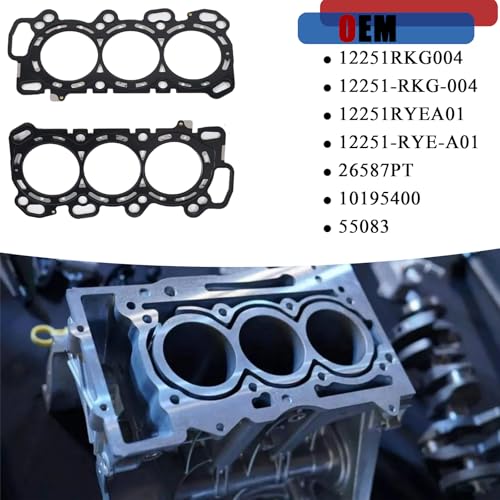 Image of AUCERAMIC 2ps MLS Cylinder Head Gasket Fit for 2010-2013 Acura MDX 2009-2012 RL 2009-2014 TL 2010-2013 ZDX 3.7L V6 SOHC, Replace # 12251RKG004 12251RYEA01 HS26587PT J37A1