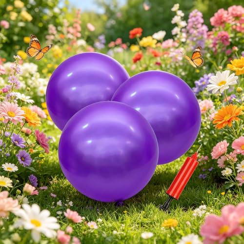 CXso 2026 New Large Purple Elastic Rubber Exercise Sphere Accessory with Hand Inflation Pump, Smooth Glossy Multi-Purpose Inflatable Rubber Ball for Adult Daily Physical Relief - Image 4