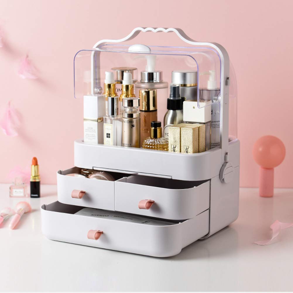 Caja Maquillaje Organizador Bandeja de cosméticos Caja de Almacenamiento Multifuncional para Maquillaje y Accesorios Saludable