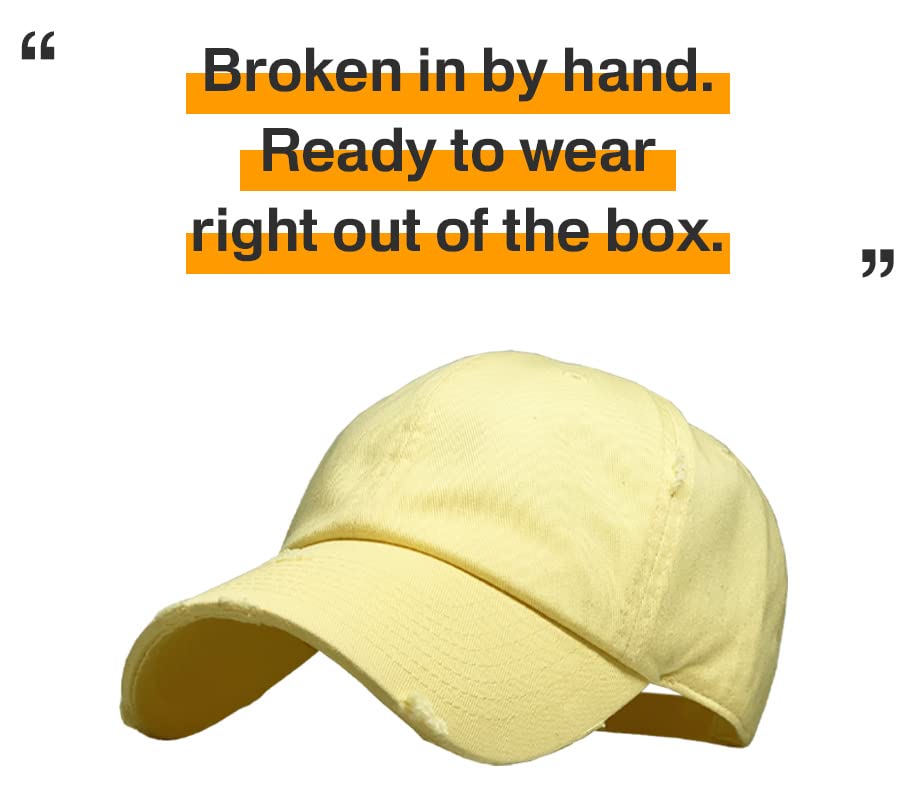 Image of KBETHOS Vintage Washed Distressed Cotton Dad Hat Baseball Cap Adjustable Polo Trucker Unisex Style Headwear