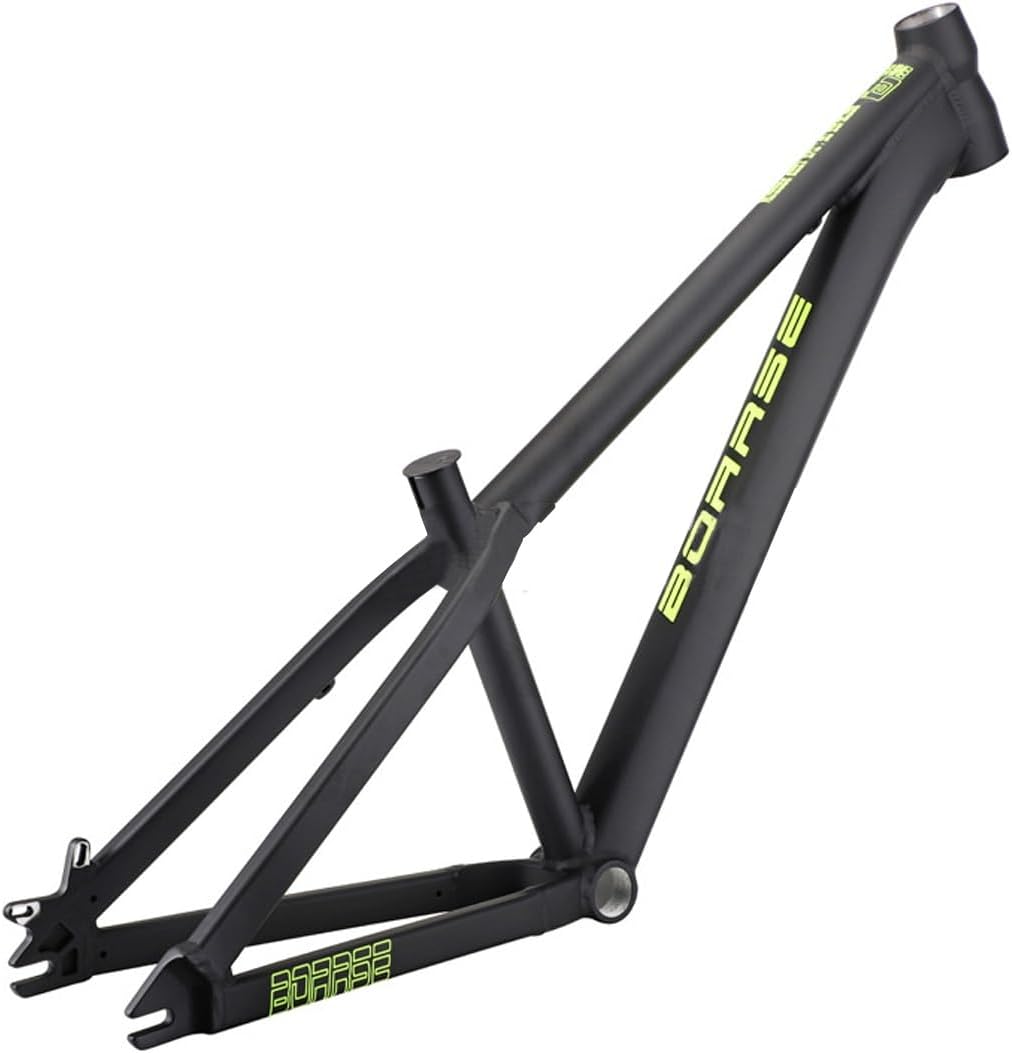 Mountain Bikes Hardtail Frame 26er 12.9in DJ/4X Dirt Jump Bike Frame Aluminum Alloy Disc Brake Frames BSA BB73mm,10 * 135mm Open File, Single-Speed Dropout(Black)