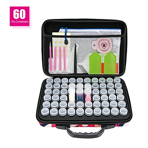 Admaiora 60 Slots Diamond Painting Storage Containers, Diamond Painting Kits With Tools, Diamond Painting Accessories For Diamond Art-Black #TOP1