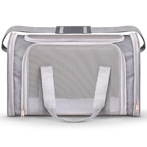Pet Carrier for Cats, Rabbits, Guinea Pigs &ndash; Airline Approved Soft-Sided Travel Bag, Lightweight...