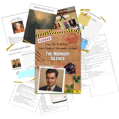 Printable Murder Mystery Game Case 6: The Midnight Silence | Digital Cold Case File Detective Game for Adults & Teens | True Crime Crime-Solving Party Games with Suspects Clues & Autopsy Report