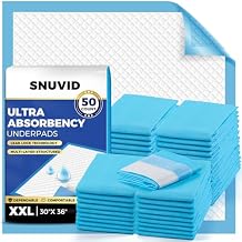 Super Absorbent Disposable Underpads - XXL 30" x 36" Leakproof Bed Pads | Quick-Dry, Ultra Thick for Heavy Incontinence | Chux Pads for Adults, Seniors, Kids, Baby & Pets - 50 Pack