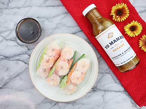 Gourmet Natural Asian Sesame Dressing And Marinade By Yo Mama's Foods - Pack Of (1) - Low Carb, Low Sodium, And Vegan #TOP5