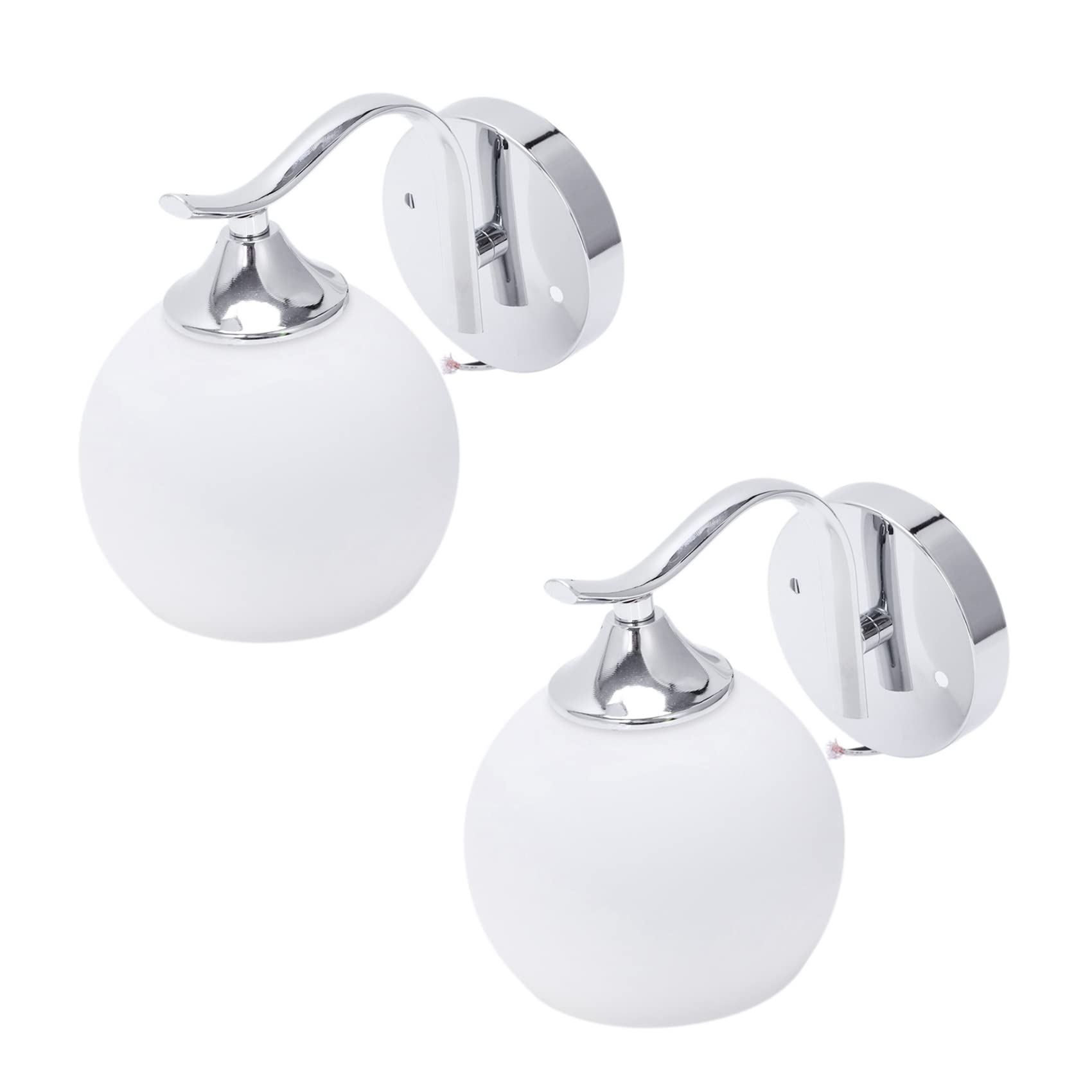 Hndhbfgrt 2X Modern Wall Sconce Luminary E27 LED Wall Lamp Reading Lamps Wall Mounted Modern Glass Sconces Bedside Reading Lamps