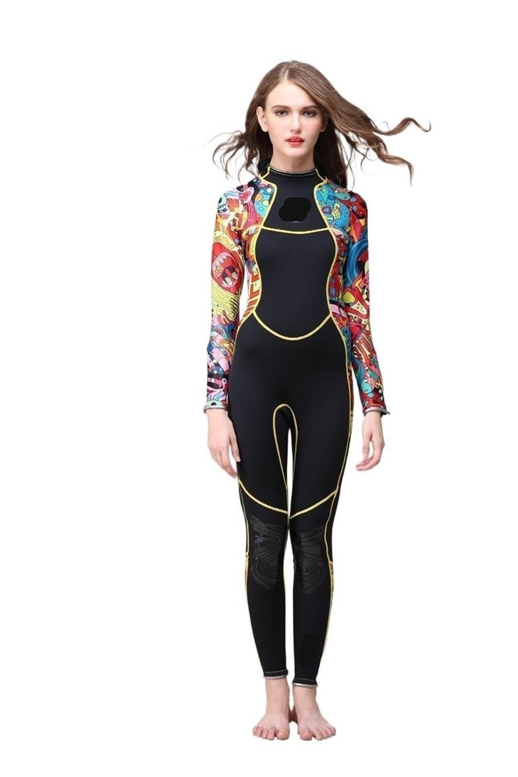 Muta da donna in neoprene 3 mm con cuciture colorate ad alta elasticità