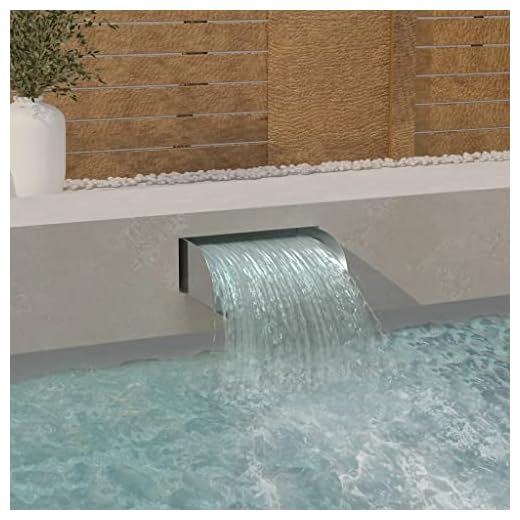 Vidaxl Cascada De Jardín Fuente De Piscina Estanque Spa Exterior Decoración Resistente Al Cloro Duradero Acero Inoxidable 304 45 Cm