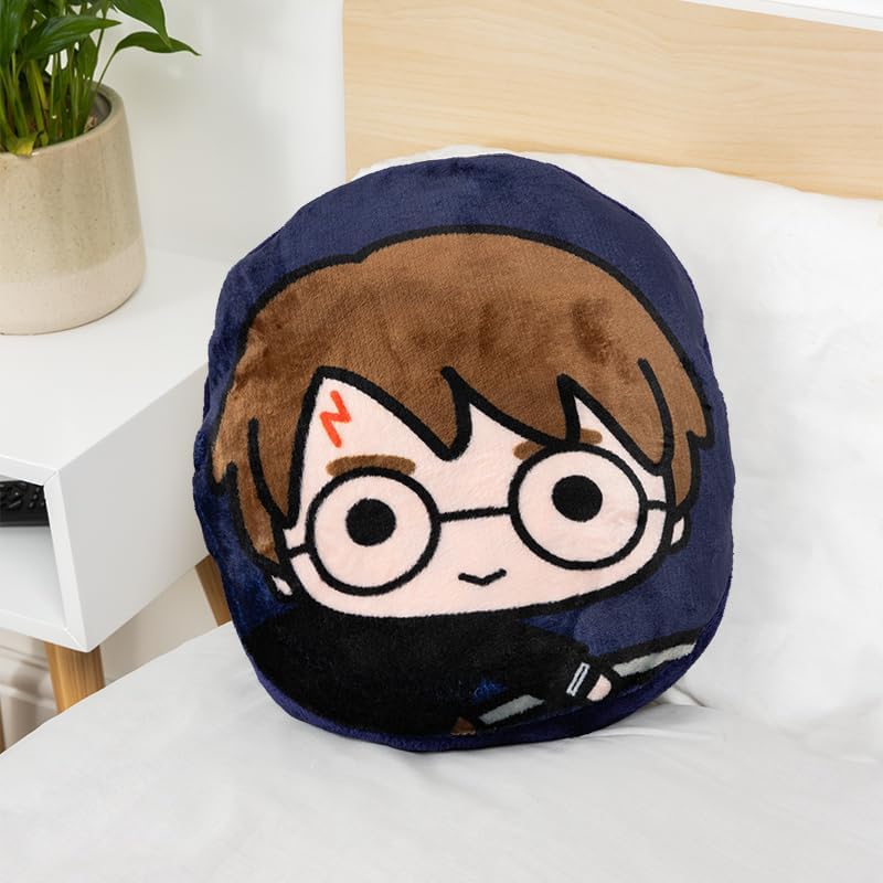 Paladone Harry Potter 2-in-1 Cushion Blanket - Officially Licensed Potter Travel Blanket, Soft Fluffy Throw, Bedroom Decor, Hogwart Fan Gift