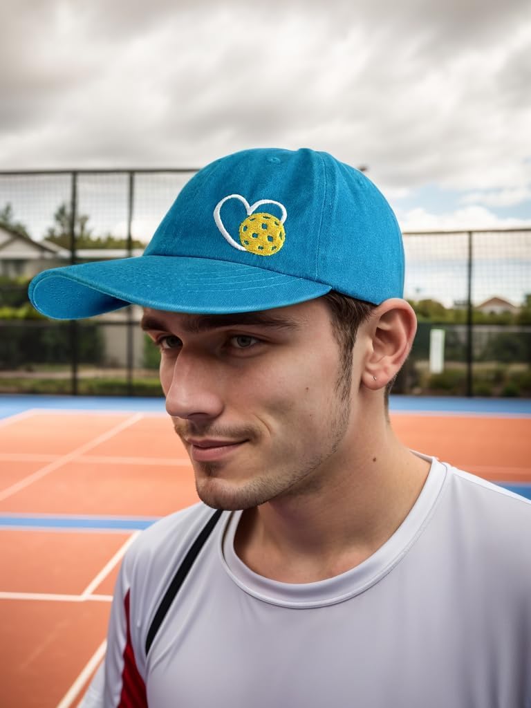 Pickleball Hat with Gift Box, Pickleball Gifts for Women Men, Adjustable Embroidered Heart Baseball Cap image 3