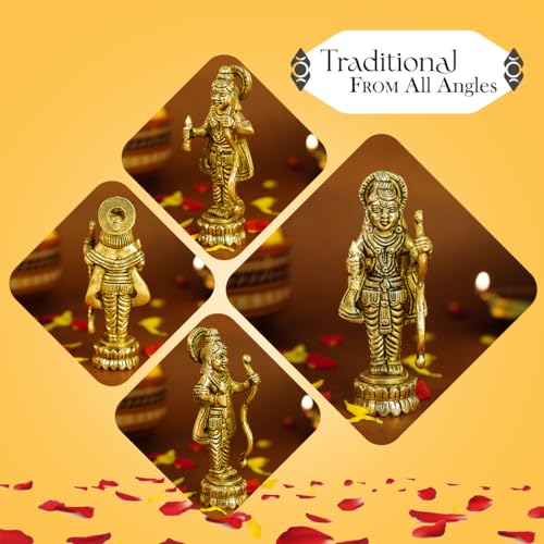 Image of Ekhasa 100% Pure Brass Ram Lalla Idol | Ayodhya Ram Lala Murti | Shri Ramlala Statue | Shree Ram Bhagwan Murti for Car Dashboard, Home, Pooja Temple, Gift | Lord Rama Idol | Sri Ramlalla (4 inch)