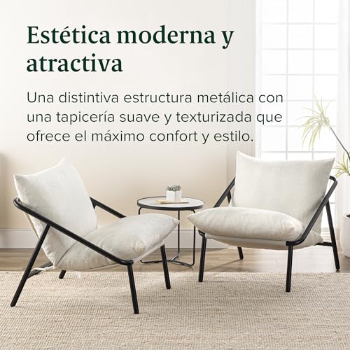 Miniatura 3 de Zinus Ada Silla Grande 79x68x79 - Sillón Con Estructura Metálica Y Acolchado De Espuma Triturada - Tejido Bucle