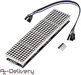 ✔️ Pantalla LED brillante con 4 x 64 = 256 puntos y una resolución de 32 x 8 LEDs.