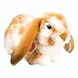 Waschbar bei 30 Grad Teddy Hermann 937913 Hase sitzend Plüsch, Hellbraun/weiß, 30 cm