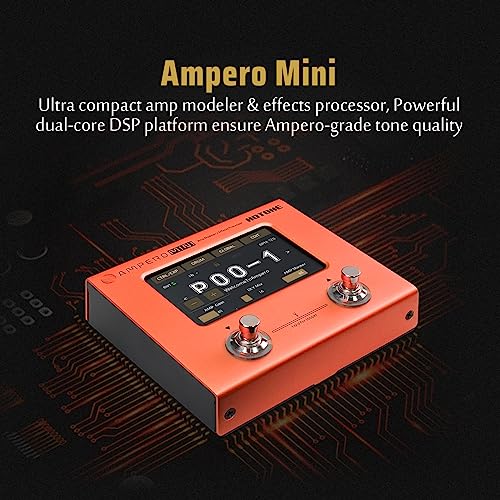 Image of Hotone Ampero Mini MP-50 OR Guitar Bass Amp Modeling IR Cabinets Simulation Multi Language Multi-Effects with Expression Pedal Stereo OTG USB Audio Interface (ORANGE)
