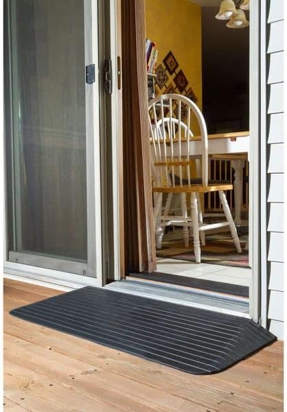 Miniatura 3 de Elevación máxima de 12 pulgadas, rampa de umbral sólido de goma de resorte plateado