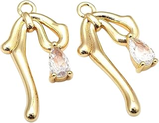 New 2026 4PCS 20x10MM 18K Gold Color Brass Bow-Knot Charrms Pendants Necklace Earrings Diy Jewelry Accessories Official-Website Jewelry Fashion Accessories Creative Gift