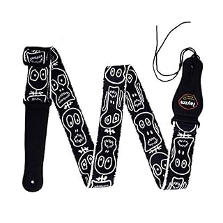 rayzm Sangle en Polyester pour Guitare Acoustique/électrique ou Basse, avec Porte-médiators et Motifs Cranes, 5cm de… - Les Beatles, Paul McCartney, John Lennon, RIngo Starr, George Harrison