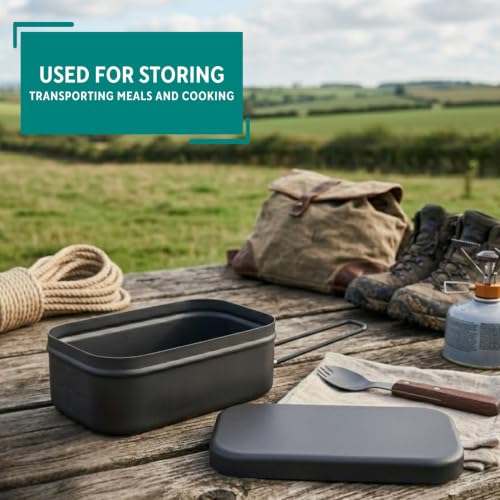 MIRRO 26 oz Hard Anodized Aluminum Camping Mess Kit with Foldaway Handle by Mirro - Used condition - Image 4