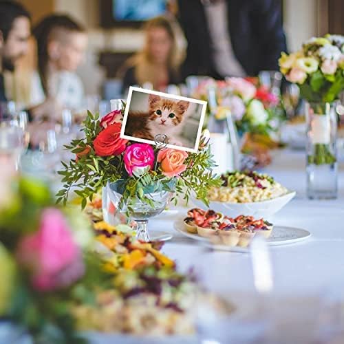 メタルフォトカードクリップホルダー 50個 シルバーメタルワイヤー フォトカード 写真 メモ 紙 メモ ディスプレイ クリップホルダ