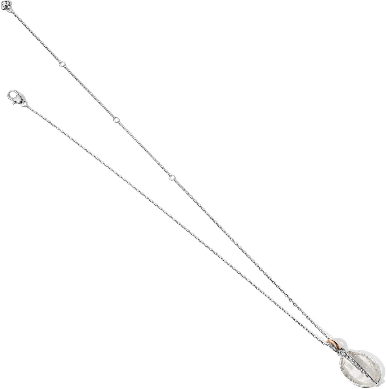 Brighton Neptune's Rings Oval Crystal Reversible Short Necklace - Clear