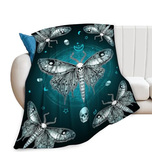 nanen Gothic Moth Throw Blanket Fleece Flannel Stuff Plush Gifts 40"X50"