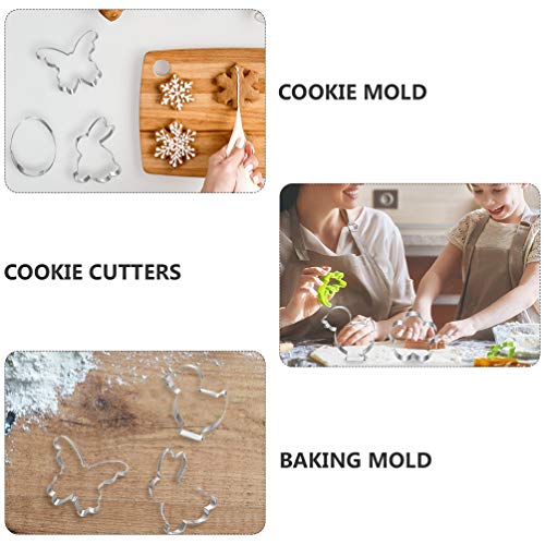 UPKOCH Conjunto 1 8Pcs Páscoa Cookie Cutters Set Biscuit Moldes Do Bolinho de Aço Inoxidável Molde d