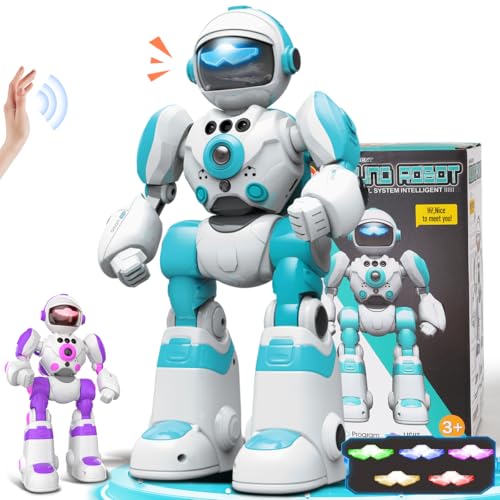 VATOS Robot Toys for Kids, Remote Control Robot with Record Voice & Gesture Sensing Control, Rechargeable Programmable Music Dancing Functions Cool Birthday Gift for Toddler Boys Age 3 4 5 6 Years Old