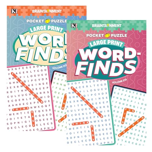 Kappa Pocket Puzzle Large Print - 8' x 5' Digest Size 2 Titles, Word Search Find Books for Adults...