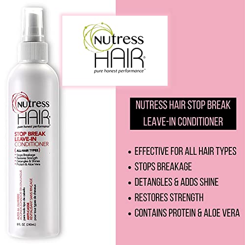 Nutress Hair Care Bundle (Total Count Of 4) - Moisturizing Protein Pack, 16Oz (1), Foam Wrap Styling Lotion, 8Oz (1), Stop Break Leave-In Conditioner, 8Oz (1), Stop Break Sulfate-Free Shampoo, 8Oz (1) #TOP6
