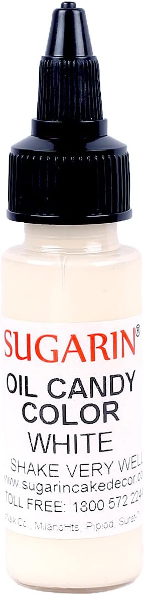SUGARIN Oil Candy Color for White Chocolate & Oil Based Products | White | 30ml