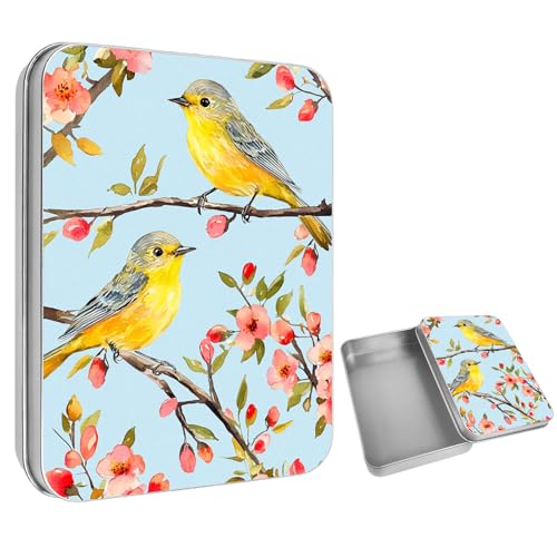 LROTFNGX Metal Tin Box with Lid,Small Storage Container 4.5 x