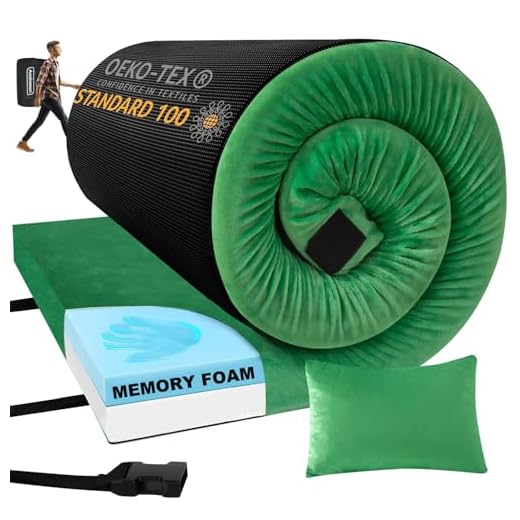 Aodisman Memory Foam Camping Mattress Sleeping Pad，Aodisman 3 Inch Thick Waterproof Portable Roll up Mattress-Car/Tent/Cot/Floor ，Comfortable Sleeping Mats for Guests Kids Adult Sleepover