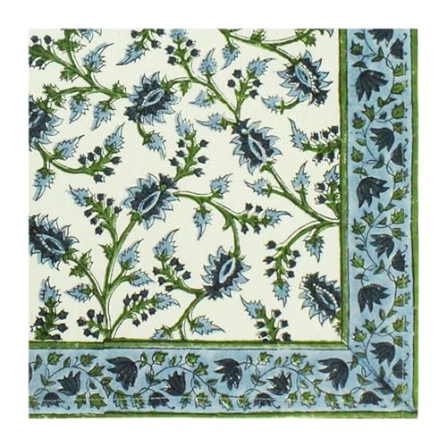 Servilletas de Algodón 14x14 Pulgadas Set de 4 Azul Verde miniatura 3