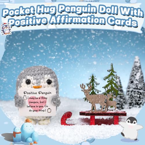 Pipihome Positive Penguin Doll, Christmas Stocking Filler, Women's Pocket Hug Penguin - Image 4