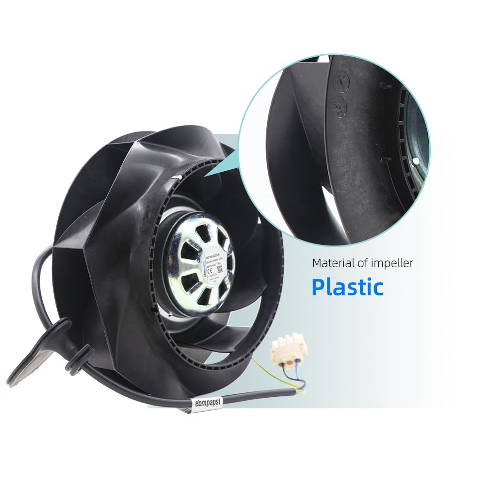 Ebm Papst R3G190-RC03-06 - Ventilador centrífugo EC de 190 mm, 60 W, 2810 rpm, 220-240 VCA, compatible con radiador, refrigerador, enfriadores de transmisión, escritorio, tarjetas gráficas, consola de