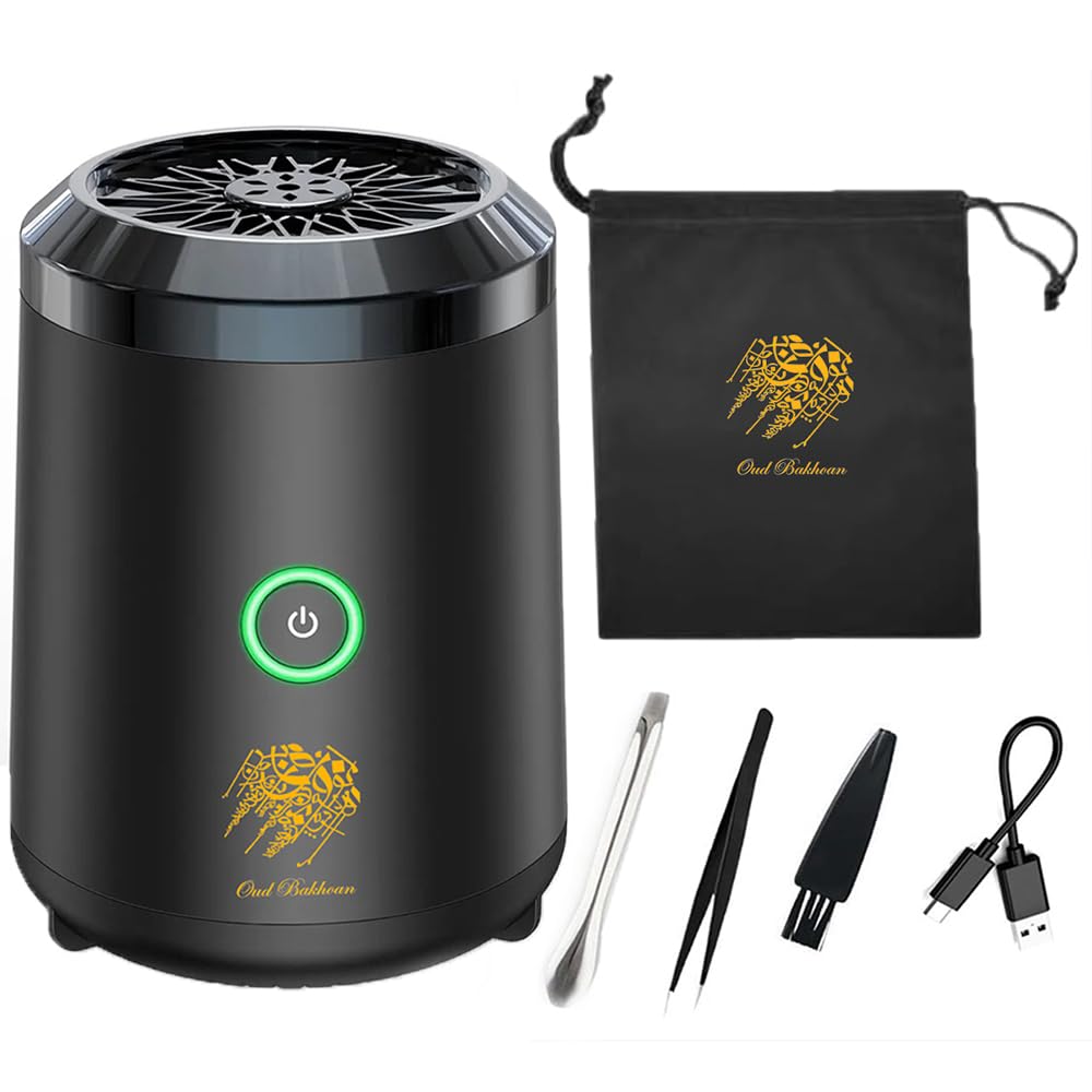 Smart Bukhoor Burner, Portable, Premium Quality, Electric Oud Incense Burner, Rechargeable USB Aroma Diffuser, Car Bukhoor, Electronic Bakhoor Burner, for Home, Car, Ramadan/Eid Gifts