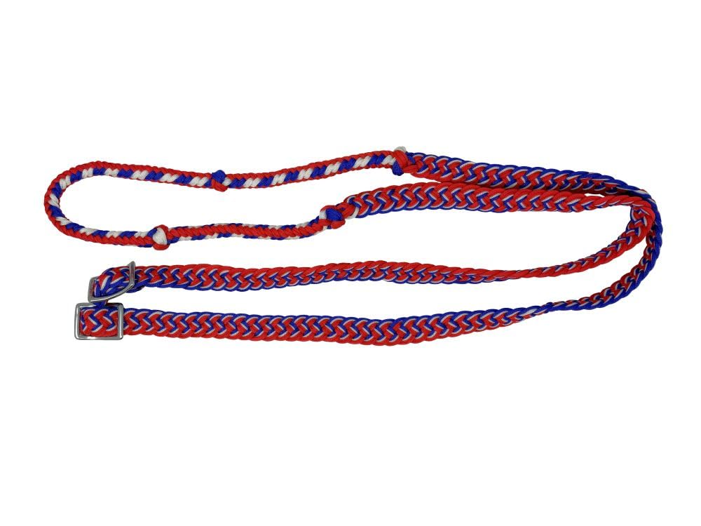 Showman 7' Long Braided Nylon Barrel Reins w/Easy Grip Knots