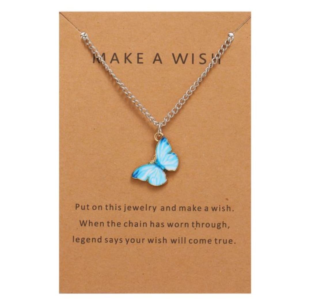 SHILPMART European American Retro Exquisite Easter Necklace Bohemian Sky Blue Colourful Butterfly Pendant Necklace for teen Girls women (B0CTLXTKMN) Amazon Price History, Amazon Price Tracker
