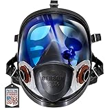 GERSON Full Face Respirator Mask - Panoramic Lens, Filters and Cartridges, Silicone, Reusable, 9955