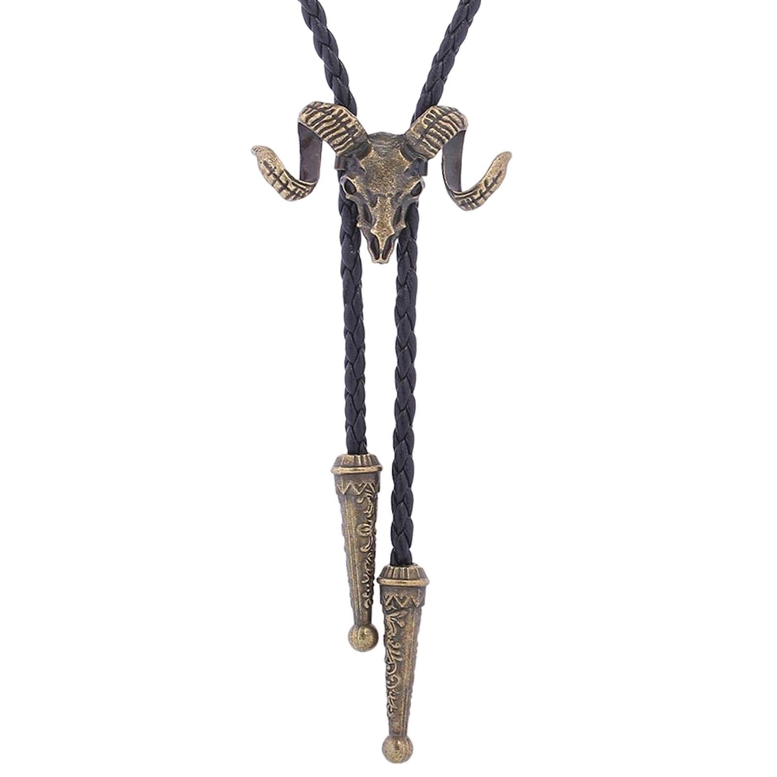 Goat Western Bolo Tie Cowboy Necktie Costume Men Women Bronze-image-44