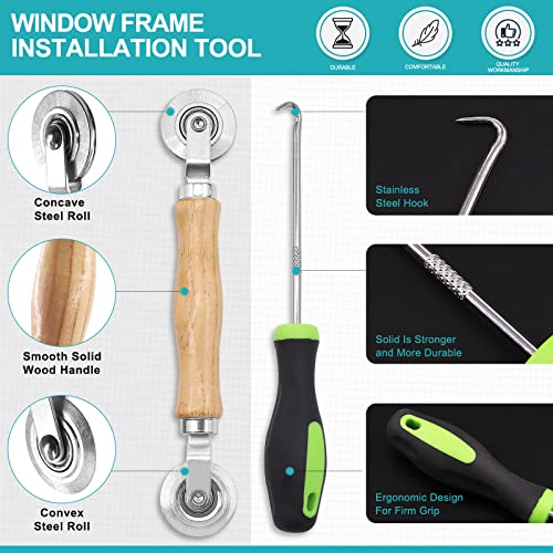 Cimeton 7Pcs Window Door Screens Replacement Mesh And Screens Tools Kit Includes 48"W X 99"L Fiberglass Screen Mesh, Screen Rolling Tool, Screen Spline Remover Hook, Tape Measure, Spine (White) #TOP4